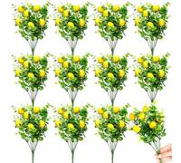 Tigeen 12 Pcs Yellow Lemon Decor Artificial Lemon Branches Fake Lemons Vivid Lemon Decorations for Kitchen Lemon Centerpieces for Tables Artificial Fruits for Farmhouse Party Garden