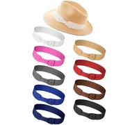Tigeen 9 Pcs Bow Tie Stretchable Hat Band Hat Ribbon Women's Costume Headwear Panama Hatband for Cowboy Men Women, Bright Colors, 1 Count (Pack of 9)