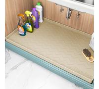 TigeJoy Under Sink Mat 19" x 19" - Silicone Mat in Kitchen and Bathroom Organizers and Storage, Waterproof Protector for Drawer Shelf and Cabinet Liner, Flexible Sink Drip Tray