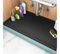TigeJoy Under Sink Mat 37" x 22" - Silicone Mat in Kitchen and Bathroom Organizers and Storage, Waterproof Protector for Drawer Shelf and Cabinet Liner, Flexible Sink Drip Tray