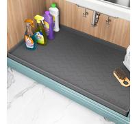 TigeJoy Waterproof Under Sink Mat 22" x 22", Shelf Liner Protector in Kitchen and Bathroom, Silicone Cabinet Liners for Organizers and Storage, Fit as Drawer Mats or Drip Tray