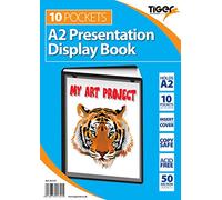 Tiger 10 A2 Pocket Presentation Display Book - Black