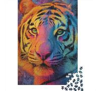 Tiger 1000 Pc Recycled Paper Jigsaw Abstract Tiger Puzzle Adults Reusable Stress Relief Challenging Brain Teaser 38x26cm/1000pcs