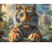 Tiger 1000 Piece Complete DIY Jigsaw Puzzle Dreamy Scenic Fauna Collectors Mind Relaxation Educational Decorative Puzzle Gifts for Adults Wooden Cardboard 1000 PCS