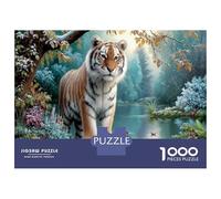 Tiger 1000 Piece Jigsaw Blossom-Filled Forest Lagoon As A Family Weekend Activities Stress Relief Unique Pattern Home Display 70x50cm/1000pcs
