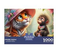 Tiger 1000 Piece Jigsaw Puzzles Fierce Wild Animals for Adults Educational Game Home Decoration Difficult Challenging Male And Female Birthday 38x26cm/1000pcs Gifts