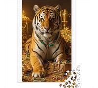 Tiger 1000 Piece Sturdy Paper Tiger on Throne Puzzle Parent-Child Interactive Game Home Leisure HD Printing 70x50cm/1000pcs