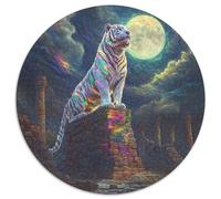 Tiger 1000 Pieces Animation Round Jigsaw Puzzles Challenging & Brainteasing Beautiful Decoration for Adults And Kids 1000pcs (67.5x67.5cm)