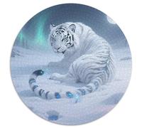 Tiger 1000 Pieces Circular Jigsaw Creative Beast Animal Challenging Educational Art Games for Adults And Kids 1000pcs (67.5x67.5cm)