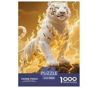 Tiger 1000 Pieces Jigsaw Adults Game Challenging Lightning Tiger Creative Gift Adults for Kids Home Decoration Puzzles 38x26cm/1000pcs