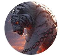 Tiger 1000 Pieces Jigsaws Stress Reliever Difficult Challenge for Adults Kids Challenging Beast Round Family Game Gifts And Gifts (67.5x67.5cm)