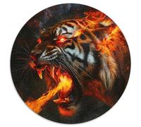 Tiger 1000 Pieces Jigsaws Stress Reliever Difficult Challenge for Adults Kids Challenging Beast Round Home Decor Gifts And Gifts (67.5x67.5cm)