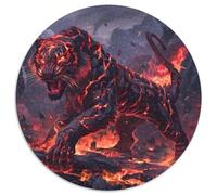 Tiger 1000 Pieces Jigsaws Stress Reliever Difficult Challenge for Adults Kids Challenging Beast Round Puzzles Home Decor Gifts And Gifts (67.5x67.5cm)
