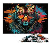 Tiger 1000 Pieces Puzzles for Adults cardboard Jigsaw Puzzles for Home Decor, Brain Training 26X38CM/10.23x14.96inch