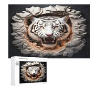 Tiger 1000 Pieces Wooden Jigsaw Puzzle for Adults Puzzles Brain Exercise Challenge High Difficulty Game for Kids （75×50cm）