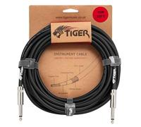 Tiger 10m (33ft) Guitar Instrument Cable - 1/4” Mono Jack to Jack Lead, Copper Connectors, Shielded Low-Noise Cable for Electric Guitar, Bass, Keyboard, Amp