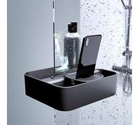 Tiger 2-Store Clip-on Shower Basket, Black, 20.8 x 10.6 x 23.3 cm