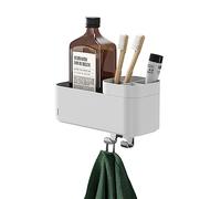 Tiger 2-Store Storage tray with towel hook and toothbrush holder 25 cm White
