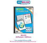 Tiger A4 Presentation Display Book 20 Pocket Black