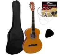 Tiger 3/4 Size Classical Spanish Guitar Beginners Complete Starter Kit | for Ages 9 - 11, CLG2 - Natural