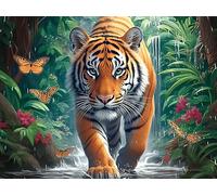 Tiger 300 Pc DIY Jigsaw Puzzle Colorful Fantasy Wildlife Puzzles for Adults Teens Hard Challenging Team Building Stress Reducing Autumn Sturdy Wooden Cardboard 300 PCS/40x28cm
