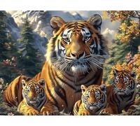 Tiger 300 PCS/40x28cm Jigsaw Puzzles Magical Cosmic Creatures Puzzles for Adults Teens Brain Game Fun Family Game Team Building Stress Reducing Autumn Thick Cardboard 300 PCS/40x28cm