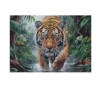 Tiger 300 Piece Jigsaw Puzzle for Adults Luminous Enchanted Beasts Date Night Activity Couple Bonding Beautiful Design Ideal Anniversary Present 300 PCS
