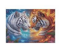 Tiger 300 Pieces Set Classic Jigsaw Puzzle Animal Pet Teen Fans 14-18 Yrs Brain Training Logic Skill Leisure Adventure Valentines Recycled Cardboard 300 PCS