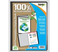 Tiger 300932 - A4 Presentation Display Book Black 20 Pocket