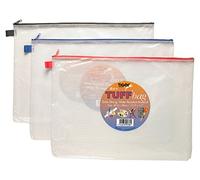Tiger Tuff Bag Polypropylene B4 500 Micron Clear with Assorted Colour Zips