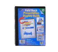 Tiger A4 Fold Back Display Book 24 Pocket Black