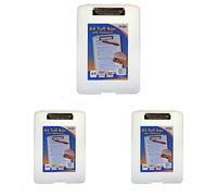 Tiger 301877 Tuff Box with Clipboard, White (Pack of 3)