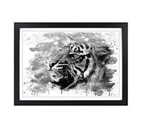 Tiger 4 V3 Framed Print | A2 Black Framed Wall Art | Ready to Hang | Modern Animal Picture | Living Room Bedroom Lounge Office