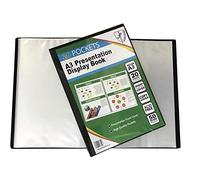 Tiger 4 x A3 Premium Black Cover Display Book Presentation Folder Portfolio - 20 pkt