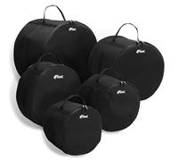 Tiger 5-Piece Drum Bag Set - Lightweight and Durable 600D Nylon with Thick Foam Padding - Fits Standard Rock Drum Sizes (22", 12", 13", 14", 16") - Ergonomic Carry Handles for Easy Transport - Black