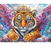 Tiger 500 Piece Complete DIY Jigsaw Puzzle Dreamy Scenic Fauna Collectors Mind Relaxation Educational Decorative Puzzle Gifts for Adults Wooden Cardboard 500 PCS