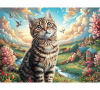Tiger 500 Pieces Set Classic Jigsaw Puzzle Fantastic Beasts Couple Puzzle Partners Mind Relaxation Wall Decor Easter New Year Recycled Cardboard Material 500 PCS