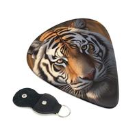 Tiger 6 Pack Guitar Picks With Holder, Personalized Guitar Plectrums Non-Slip Portable Ukulele Bass Picks 0.71mm For Acoustic Guitar Lovers Gifts
