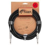 Tiger 6m (20ft) Guitar Instrument Cable - 1/4” Mono Jack to Jack Lead, Copper Connectors, Shielded Low-Noise Cable for Electric Guitar, Bass, Keyboard, Amp