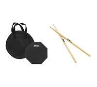 Tiger 8" Drum Practice Pad & 5A Maple Drumsticks with Wooden Tips