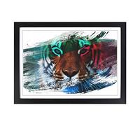 Tiger 8 V2 Framed Print | A2 Black Framed Wall Art | Ready to Hang | Modern Animal Picture | Living Room Bedroom Lounge Office