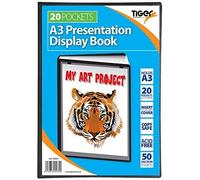 Tiger A3 Black Presentation Display Book With 20 Pockets (40 Views) Saver Pack of X12 (Save 20%)