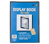 Tiger A3 Display Book 10 Pockets Presentation Folio Black