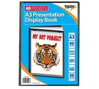 Tiger A3 Presentation Display Book 40 Pocket Black - 301427