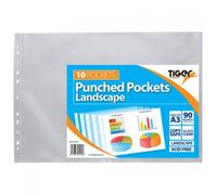 Tiger A3 Punched Pockets Landscape, Pack of 10