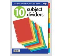 Tiger A4 10 part subject dividers - manilla card
