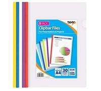 Tiger A4 clipbar presentation slidebinder files - pack of 5