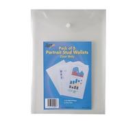Tiger A4 portrait stud wallets clear only pack of 5