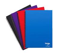 Tiger A4 spiral/twinwire 80 sheet ruled feint notebook (single) - assorted colours