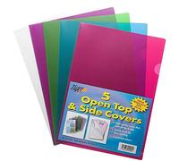 Tiger A4 two 2 sided open top and side covers/report files in assorted colours